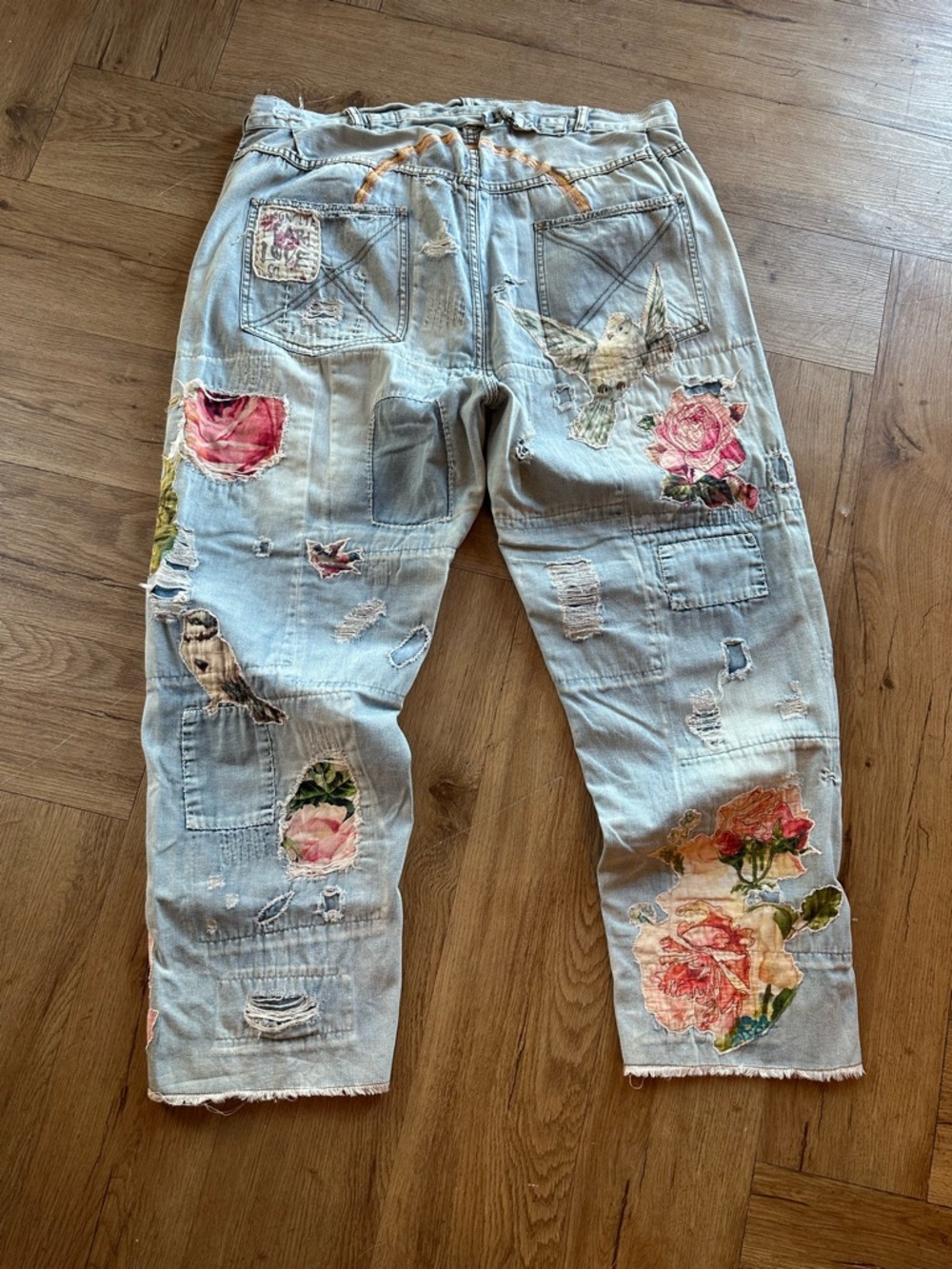 Magnolia Pearl Light Blue Embroidered Patchwork Jeans - Picture 4 of 7